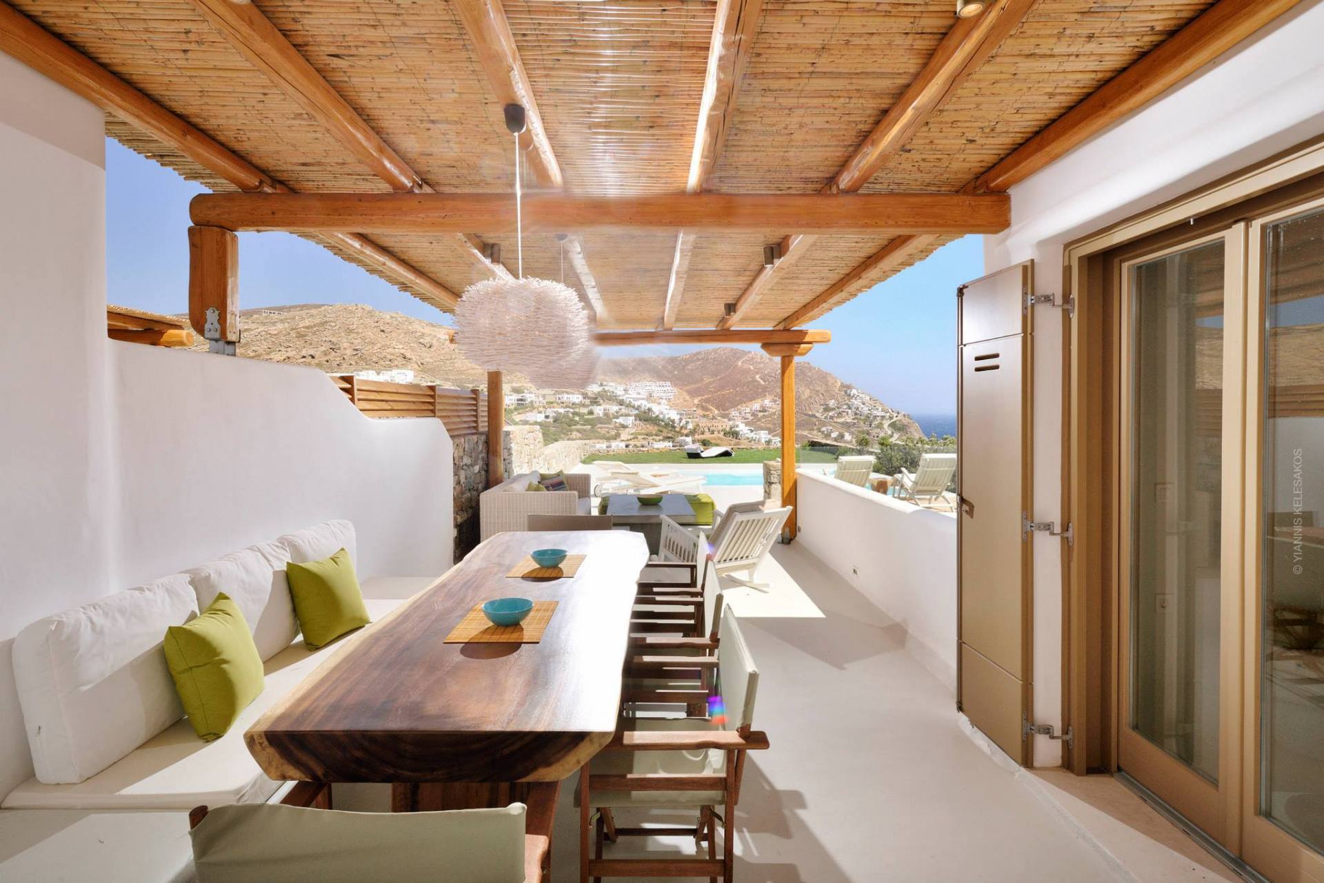 Welcome to Thalassa Residence and Villa Castalia in Elia beach Mykonos!Villa Castalia outdoor area