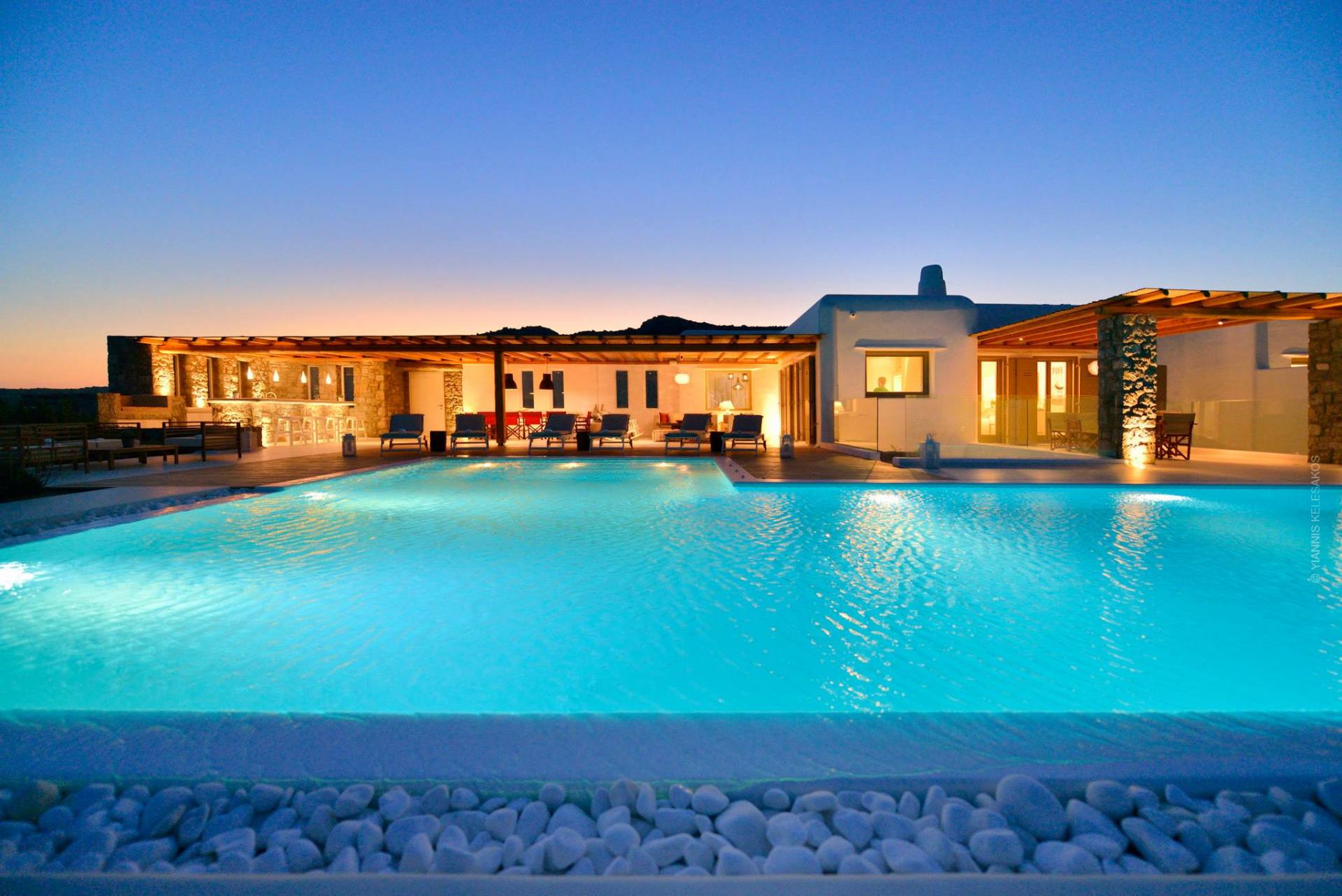 Welcome to Thalassa Residence and Villa Galatia in Elia beach Mykonos!Outdoor area with swimming pool Villa Galatia